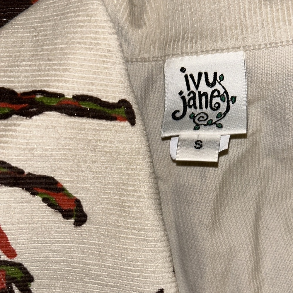 RARE VINTAGE sz S Western print sparkle corduroy cropped button front jacket - Picture 6 of 10